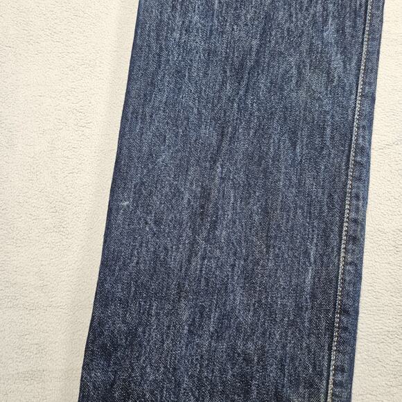 Levis 501 Jeans Mens Size 35x32.5 Straight Fit Cotton Denim Blue Distressed Worn - Picture 7 of 16